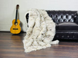 Real Fox Fur Blanket Throw • Housewarming Gift Sofa Cover n Bedspread •  Handmade Genuine Fur