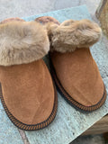 Fur Slippers for Women Brown, Genuine Leather, Sheepskin