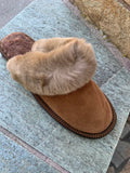 Fur Slippers for Women Brown, Genuine Leather, Sheepskin