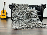 Real Silver Fox Fur Blanket Throw • Home Warmer Genuine Fur Blanket Throw • Housewarming gift • Vintage Fur Blanket Sofa Cover