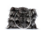 Fur bags, fur shoulder bag , silver fur bag