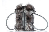 Fur bags, fur shoulder bag , silver fur bag