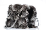 Fur bags, fur shoulder bag , silver fur bag