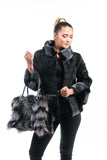 Fur bags, fur shoulder bag , silver fur bag