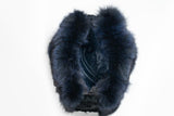 Fur bags, fur shoulder bag , blue fur bag