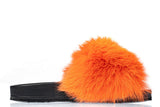 Fur slides, fur slippers, fox fur slides, fluffy slides