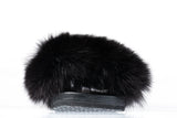 Fur slides, fur slippers, fox fur slides, fluffy slides