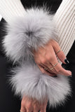 Fur cuffs, fur cuffs for wrists, fox fur cuffs