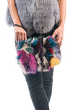 Fur bags, fur shoulder bag , multicolor fur bag