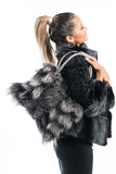 Fur bags, fur shoulder bag , silver fur bag