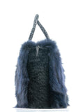 Fur bags, fur shoulder bag , blue fur bag