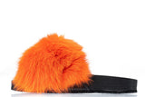 Fur slides, fur slippers, fox fur slides, fluffy slides