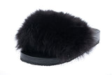 Fur slides, fur slippers, fox fur slides, fluffy slides