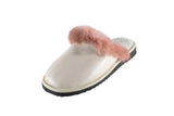 Fur Slippers for Women Powder, Genuine Leather, Sheepskin