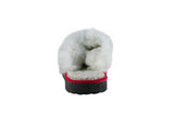 Fur Slippers for Women Red, Genuine Leather, Sheepskin