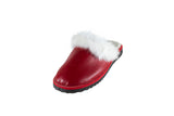 Fur Slippers for Women Red, Genuine Leather, Sheepskin