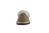 Fur Slippers for Women Camel, Genuine Leather, Sheepskin