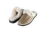 Fur Slippers for Women Camel, Genuine Leather, Sheepskin