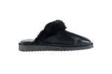 Fur Slippers for Women Black, Genuine Leather, Sheepskin