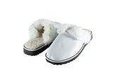 Fur Slippers for Women White, Genuine Leather, Sheepskin