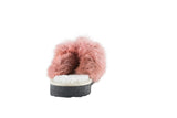 Fur Slippers for Women Powder, Genuine Leather, Sheepskin