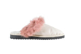 Fur Slippers for Women Powder, Genuine Leather, Sheepskin