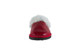 Fur Slippers for Women Red, Genuine Leather, Sheepskin