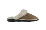 Fur Slippers for Women Camel, Genuine Leather, Sheepskin