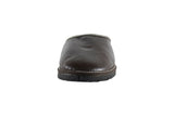 Fur Slippers for Men Brown, Genuine Leather, Sheepskin