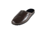 Fur Slippers for Men Brown, Genuine Leather, Sheepskin