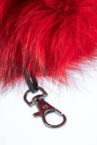 Red Real Fox Fur Pom Pom Keychain - Handmade Fur Ball Keyrings For Car or House Keys & Bags | Women Accessories For Birthdays Gift