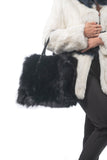 Fur bags, fur shoulder bag , fur bag black