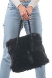 Fur bags, fur shoulder bag , fur bag black