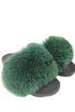 Fur slides, fur slippers, fox fur slides, fluffy slides