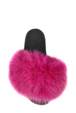 Fur slides, fur slippers, fox fur slides, fluffy slides