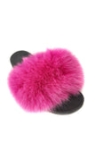 Fur slides, fur slippers, fox fur slides, fluffy slides