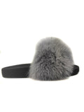 Fur slides, fur slippers, fox fur slides, fluffy slides