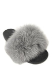 Fur slides, fur slippers, fox fur slides, fluffy slides