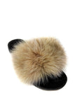 Fur slides, fur slides for women, fox fur slides, Fur keychain FREE Gift