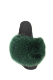 Fur slides, fur slippers, fox fur slides, fluffy slides