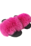 Fur slides, fur slippers, fox fur slides, fluffy slides