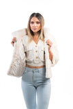 Real Mink Fur White Thick Coat - Handmade Warm & Comfortable Genuine Fur Long Sleeves Jackets | Women's Winter or Autumn Clothing Attire