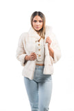 Real Mink Fur White Thick Coat - Handmade Warm & Comfortable Genuine Fur Long Sleeves Jackets | Women's Winter or Autumn Clothing Attire