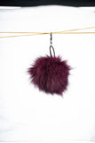 Fuchsia Real Fox Fur Pom Pom Keychain - Handmade Fur Ball Keyrings For Car or House Keys & Bags | Women Accessories For Birthdays Gift