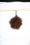 Fur Keychain Pom Pom| Real fox fur | Handmade Brown