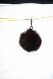 Fur Keychain Pom Pom| Real fox fur | Handmade Dark Brown