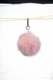 Pink Real Fox Fur Pom Pom Keychain - Handmade Fur Ball Keyrings For Car or House Keys & Bags | Women Accessories For Birthdays Gift