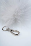 White Real Fox Fur Pom Pom Keychain - Handmade Fur Ball Keyrings For Car or House Keys & Bags | Women Accessories For Birthdays Gift