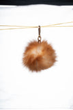 Natural Real Fox Fur Pom Pom Keychain - Handmade Fur Ball Keyrings For Car or House Keys & Bags | Women Accessories For Birthdays Gift