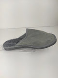 Fur Slippers for Men Gray, Genuine Leather, Sheepskin